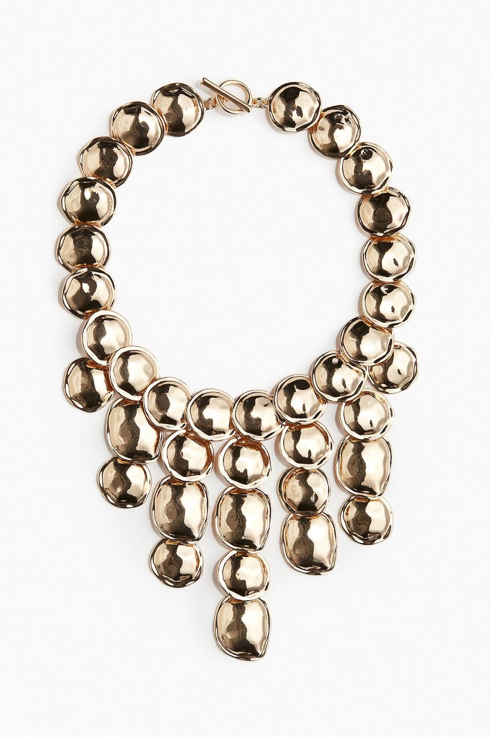 H&M Elegance Redefined: Chic Short Metal-Disc Necklace - Image 1