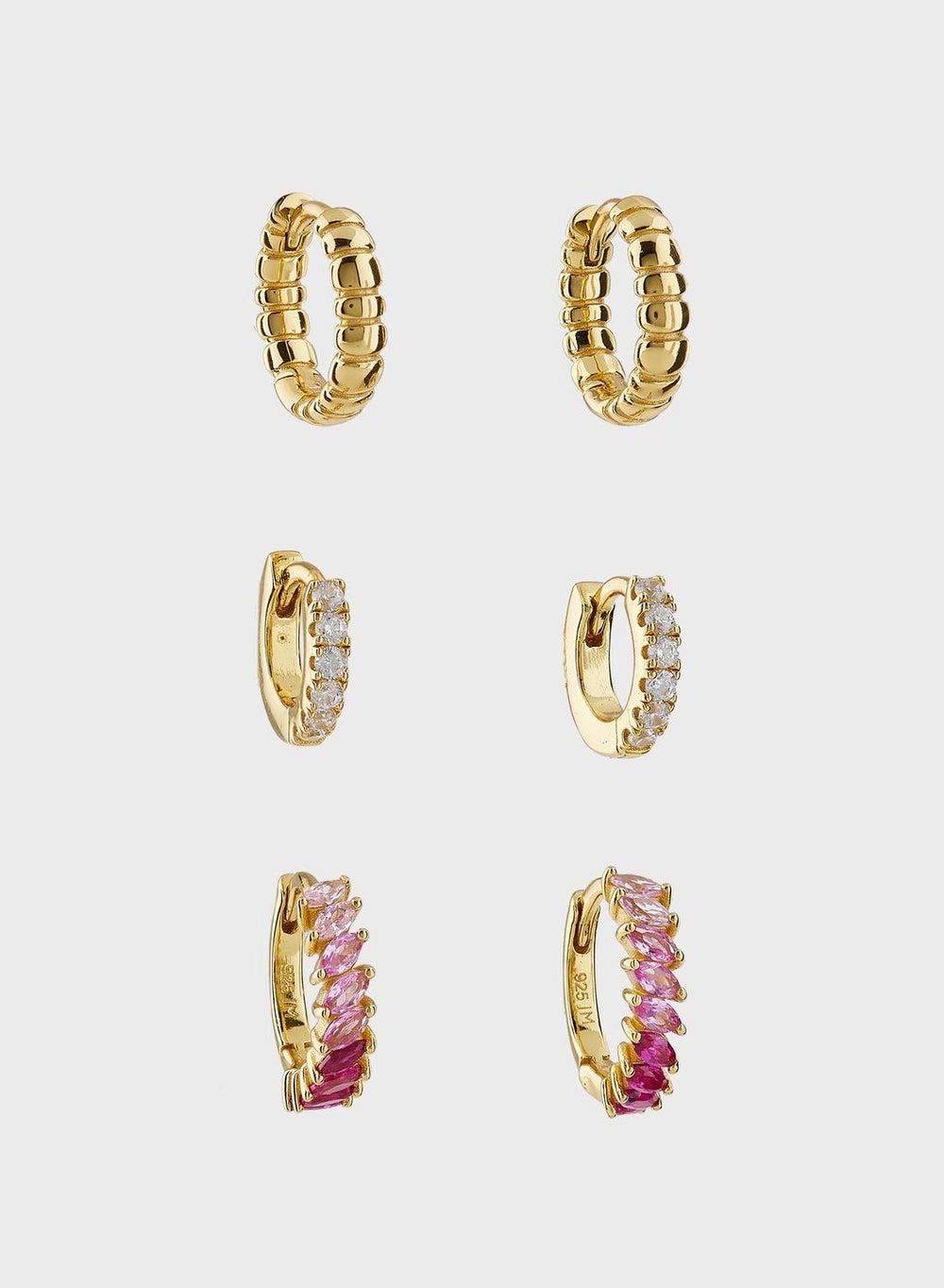 Jackie Mack Artic Huggie Hoops - Elegant Earrings Set - Image 1