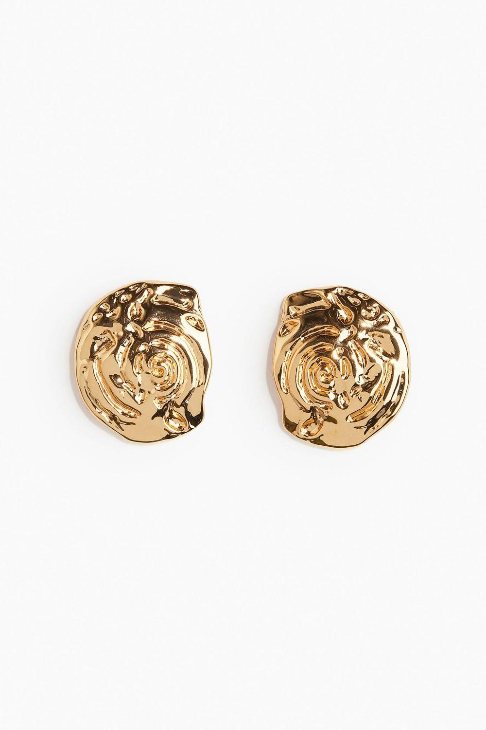 H&M Luxurious Gold-Plated Stud Earrings for Women - Image 1