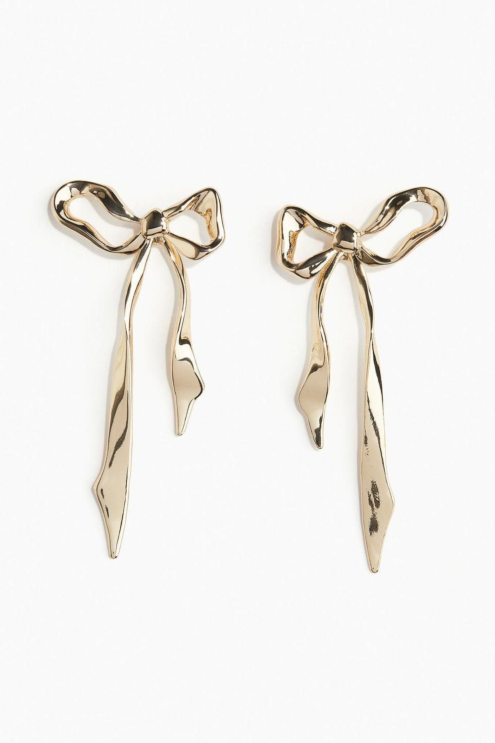 H&M Elegant Bow-Shaped Zinc Earrings for Women - Image 1