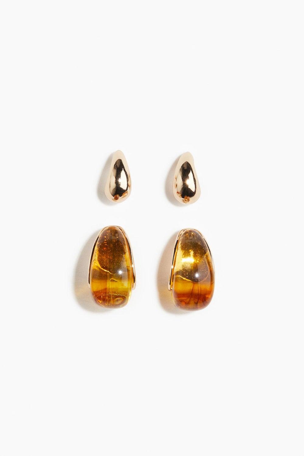 H&M Elegant Duo: Mini Hoops & Crystal-Stud Earrings - Image 1