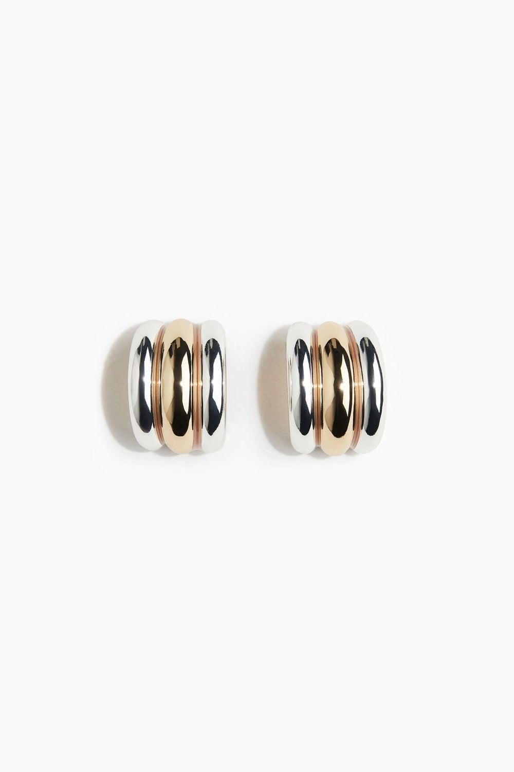 H&M Elegant Two-Toned Hoop Earrings - Stylish Fusion - Image 1