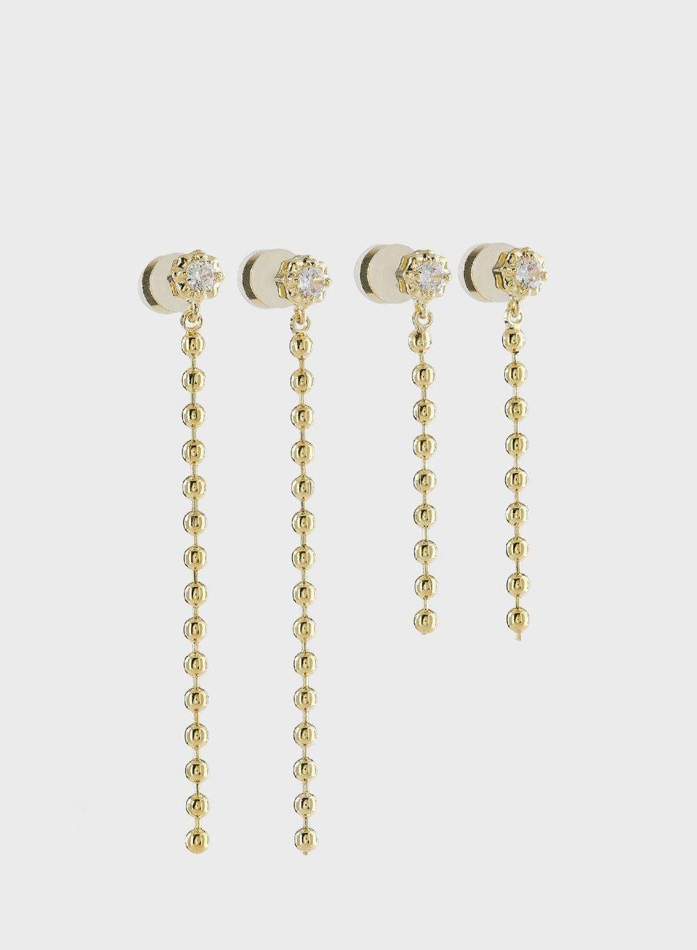 LUV AJ Ball Chain Drop Earrings - Elegance Redefined - Image 1