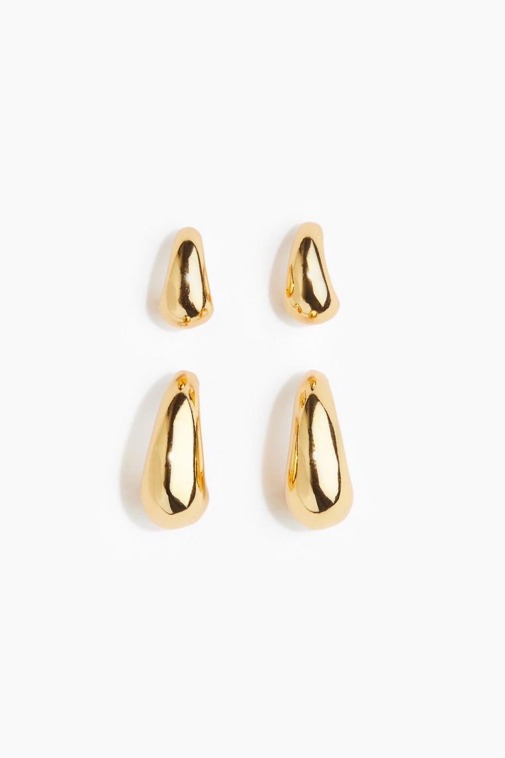 H&M Gold-Plated Earrings Duo: Timeless Elegance - Image 1
