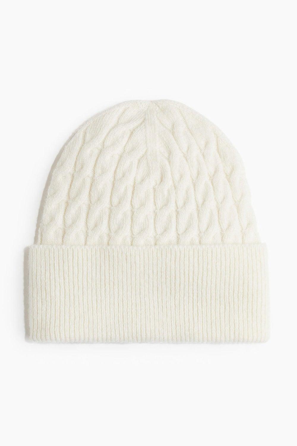 H&M Luxe Cable-Knit Cashmere Blend Beanie - Image 1