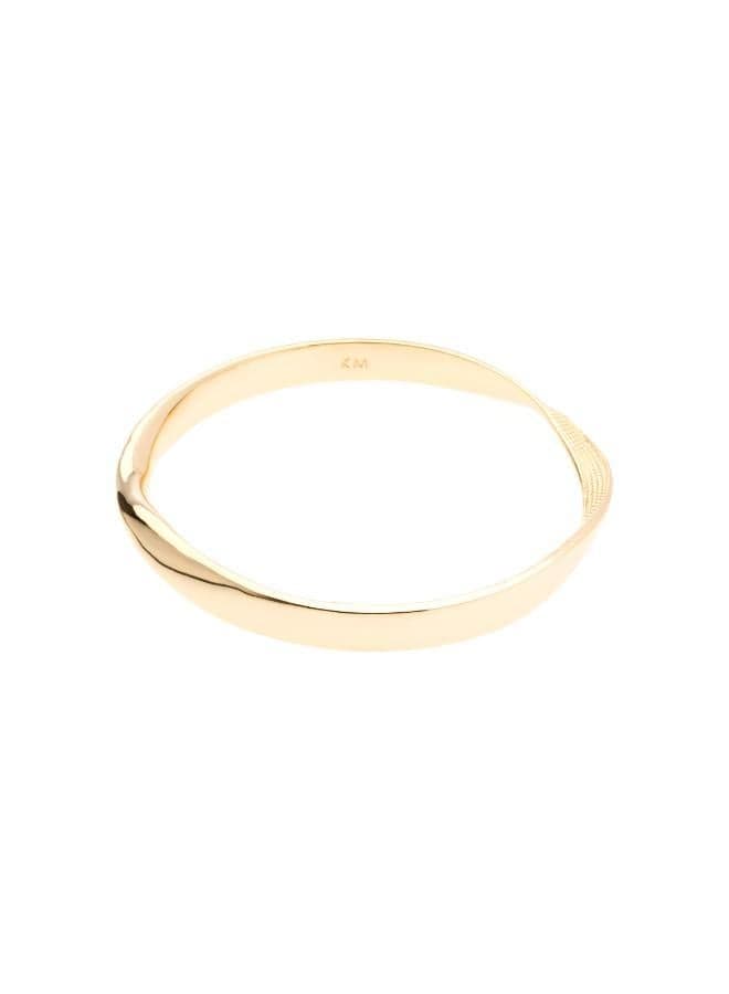Karen Millen Luxe 14kt Gold-Plated Textured Bangle - Image 1