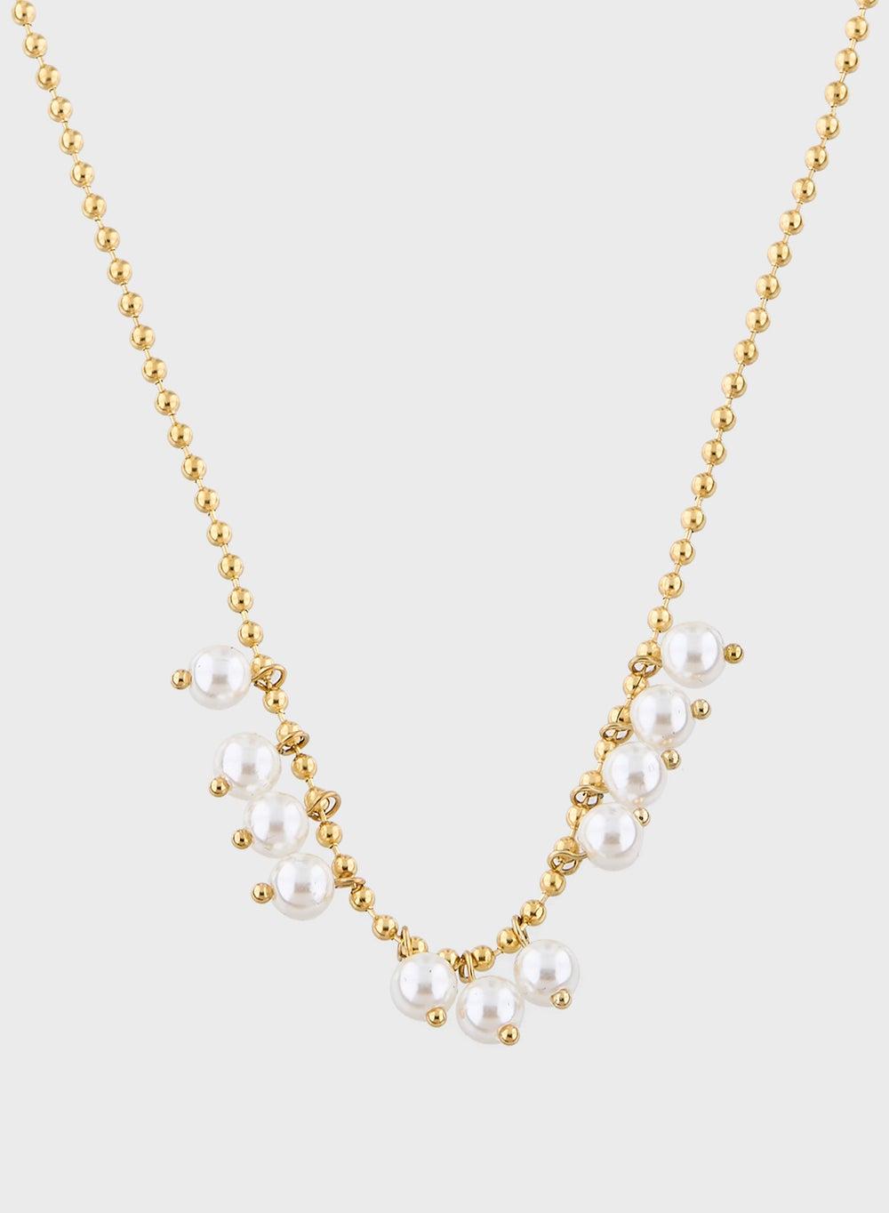 Staurtz Elegance: Petite Drop Pearls Necklace - Image 1