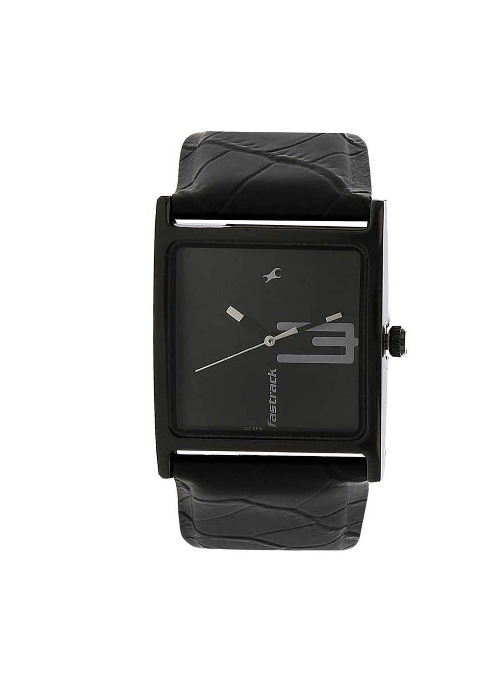 Fastrack Quartz Analog Elegance - Women's Black Leather Watch - Image 1