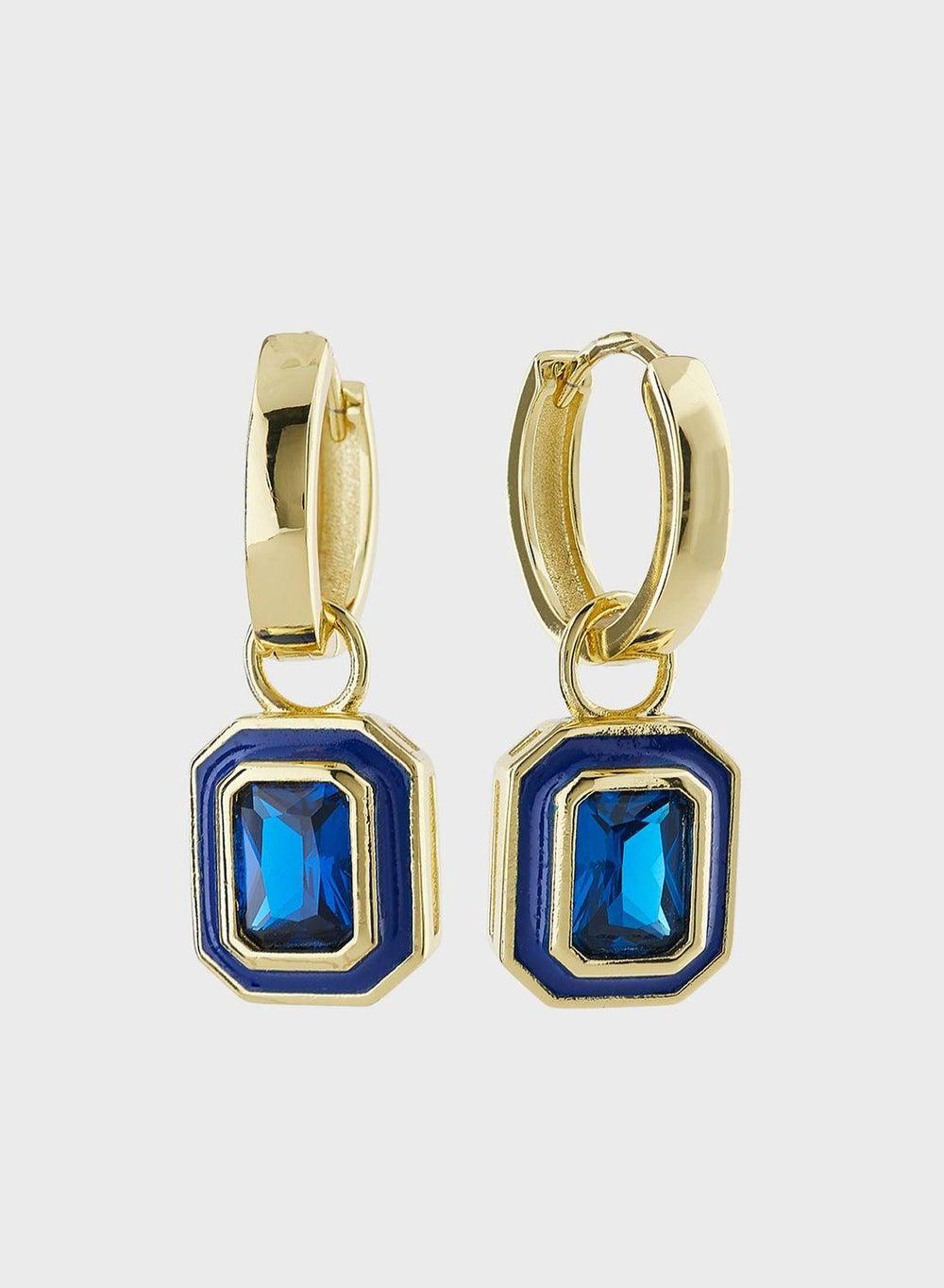 LUV AJ Bezel Huggies: Chic Hoop Earrings for Women - Image 1