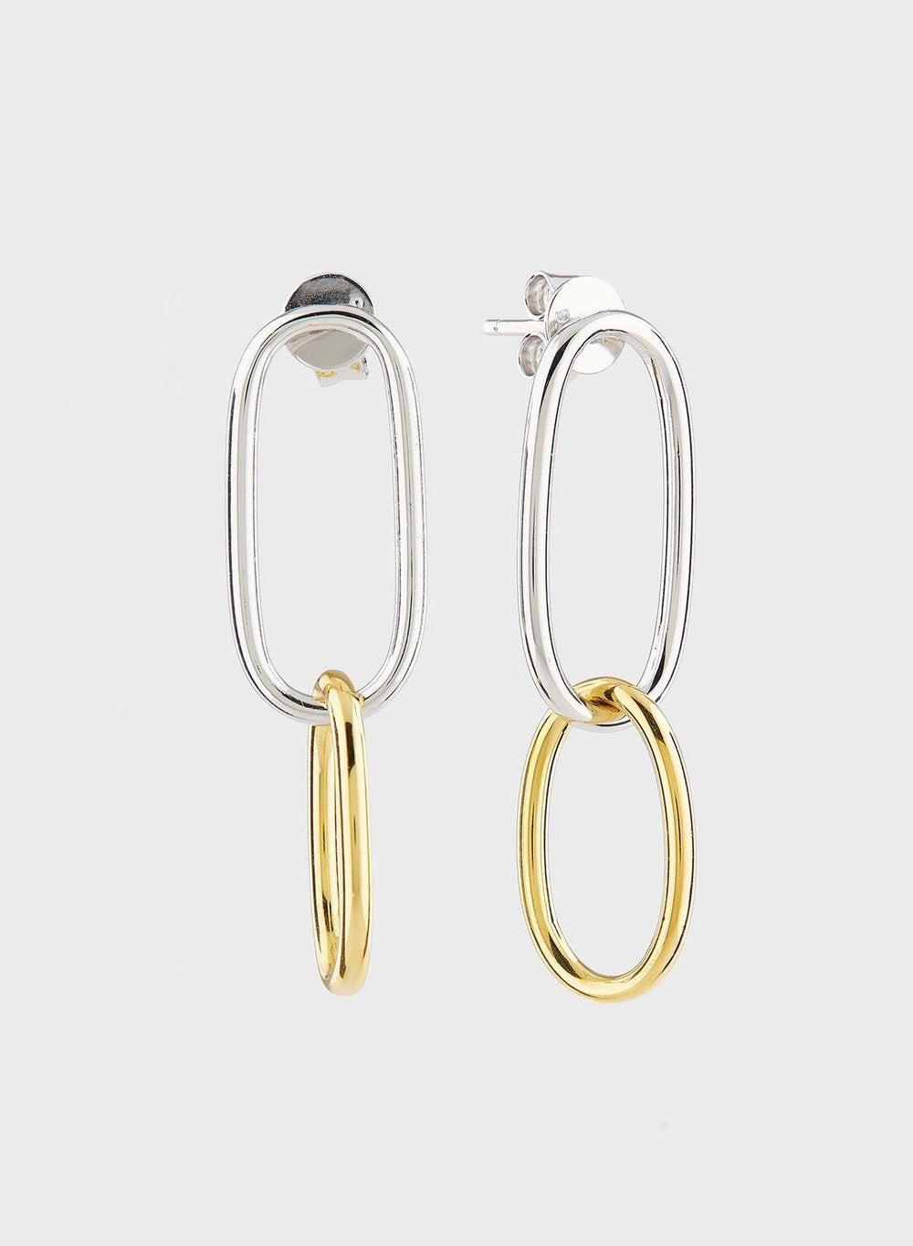 MOMNT Silver Chain Elegance Earrings for Women - Image 1