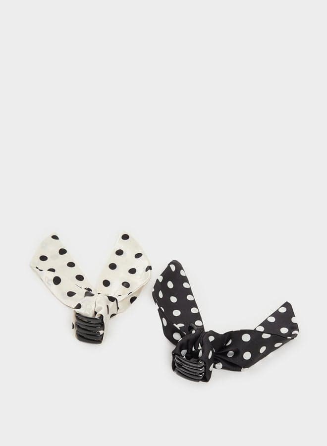 Styli Polka Dot Claw Clips Duo for Effortless Styling - Image 1