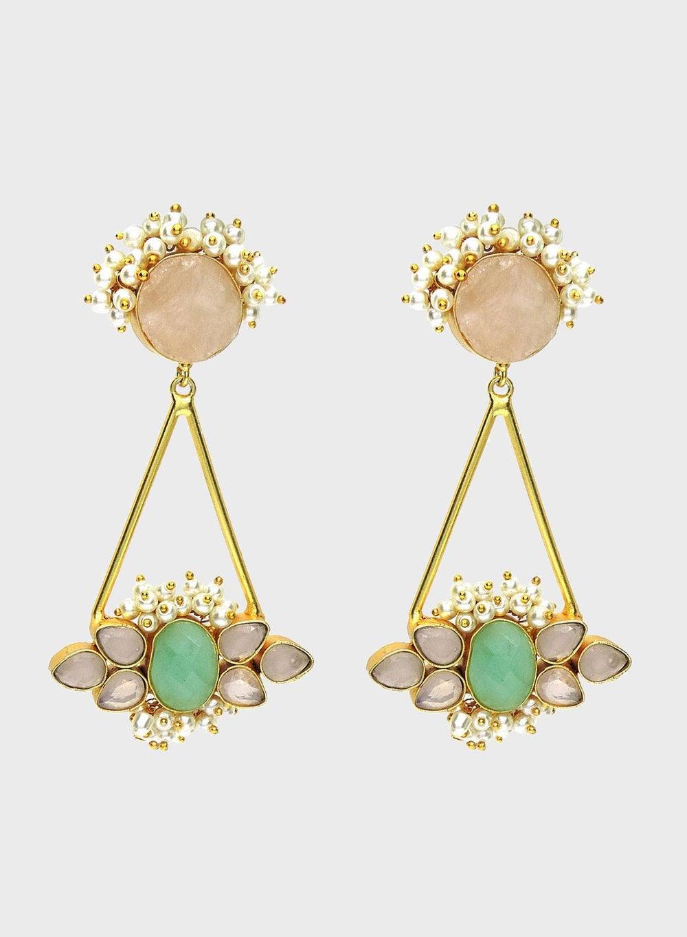 DORI Alina Gold-Toned Embellished Drop Earrings - Image 1