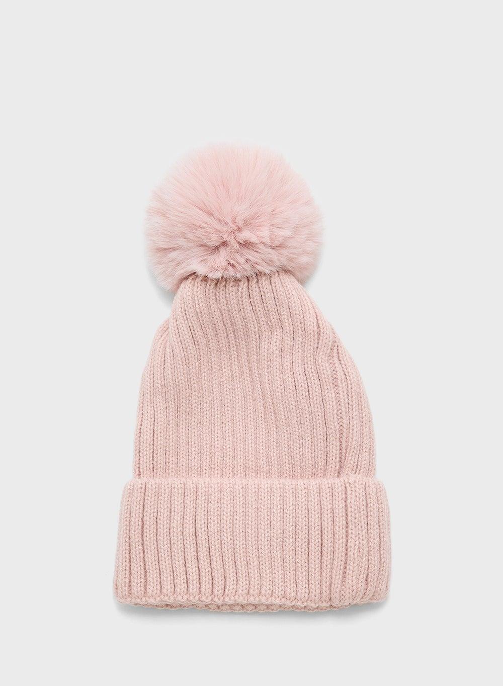 Ginger Pompom Knitted Beanie - Winter Elegance for Women - Image 1