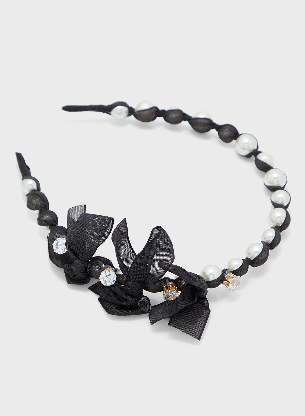 Ginger Pearl Bow Headband: Elegance Redefined for Women - Image 1