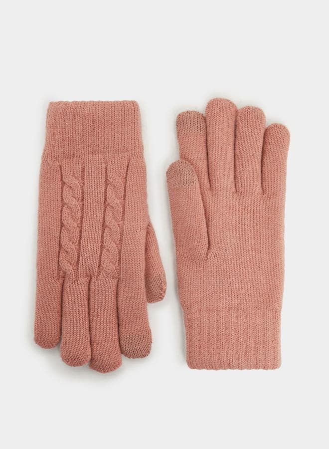 Styli Women's Cable Knit Winter Gloves - Cozy Elegance - Image 1
