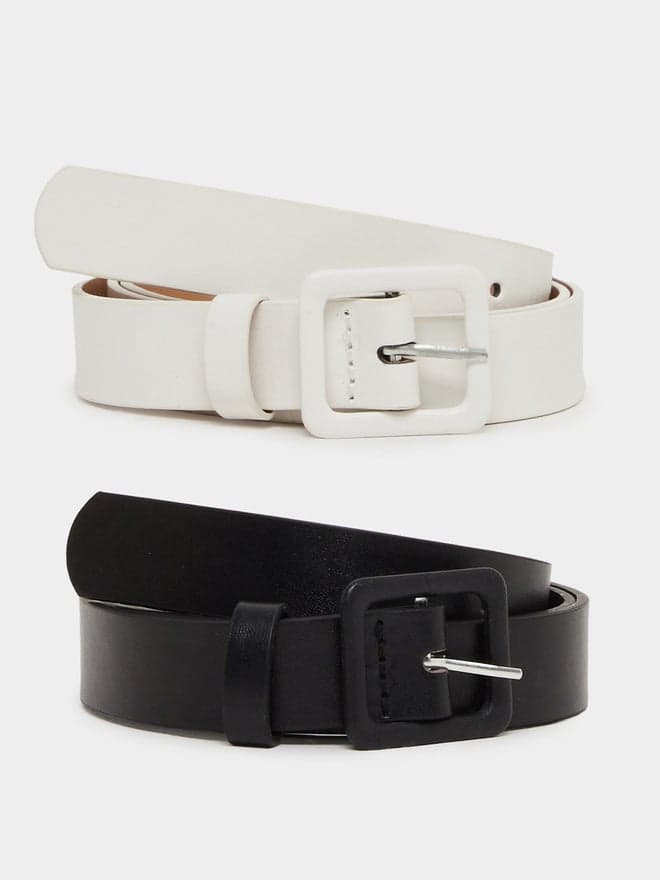 Elegant Duo: Styli Solid Tang Buckle Belts for Women - Image 1
