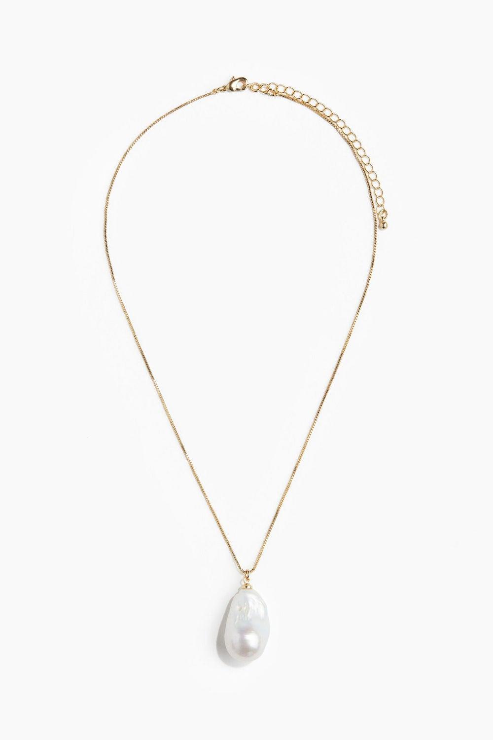 H&M Gold-Plated Pearl Elegance Pendant Necklace - Image 1