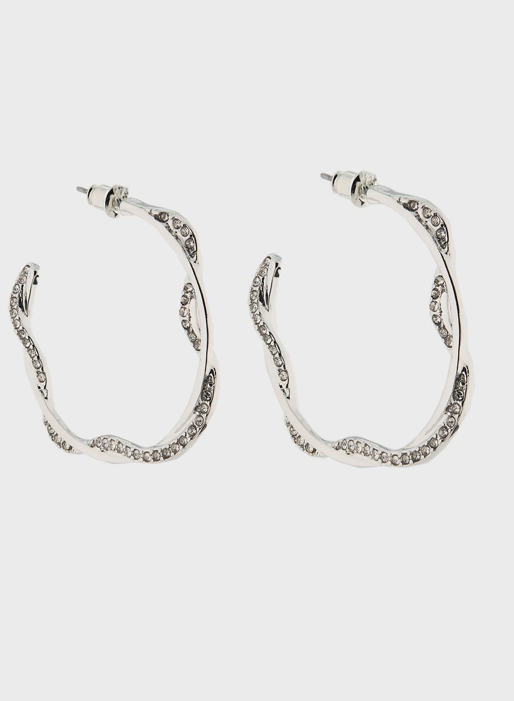 Ella Limited Edition Diamante Hoop Earrings for Women - Image 1