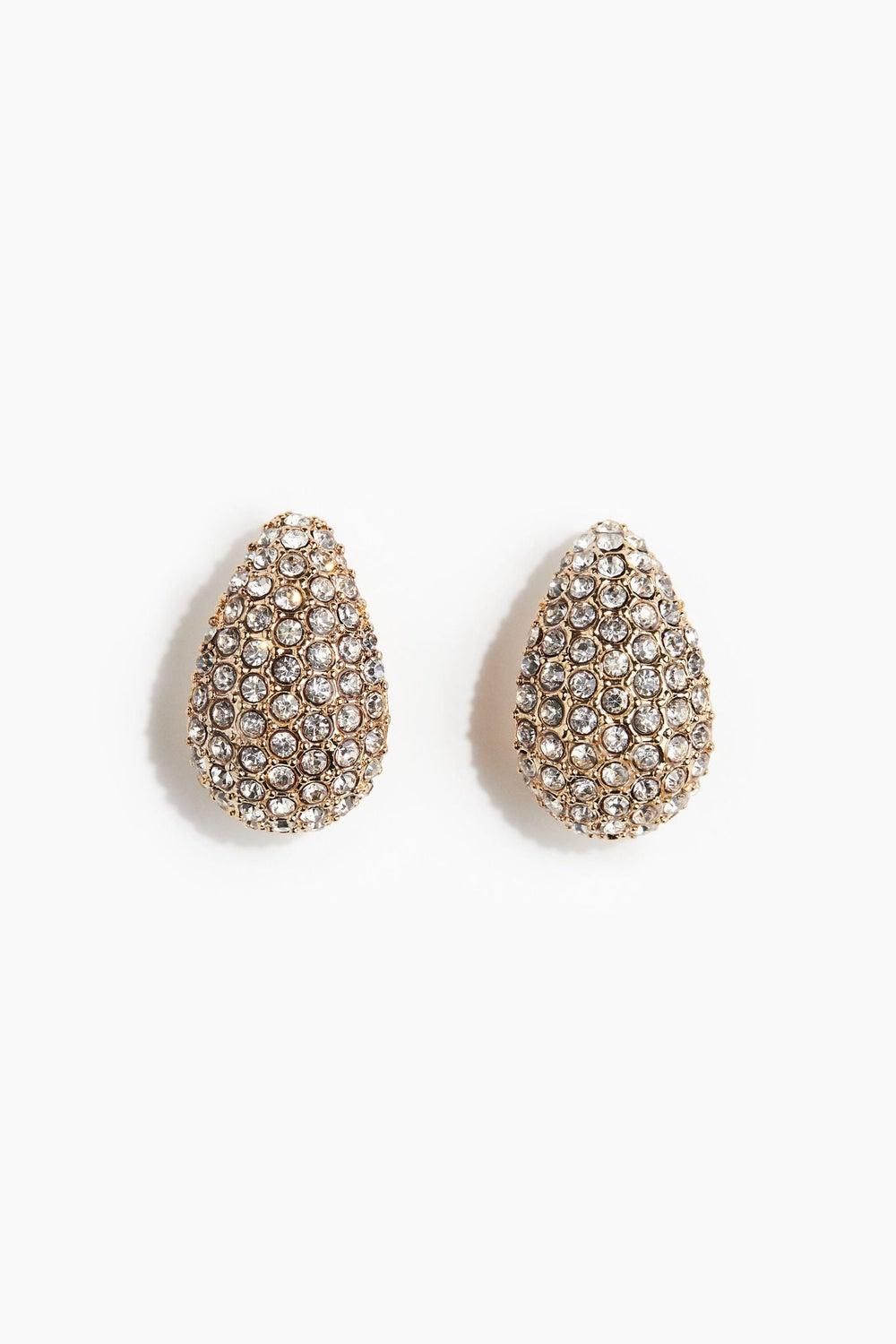 H&M Elegant Rhinestone Hoop Earrings for Women - Image 1