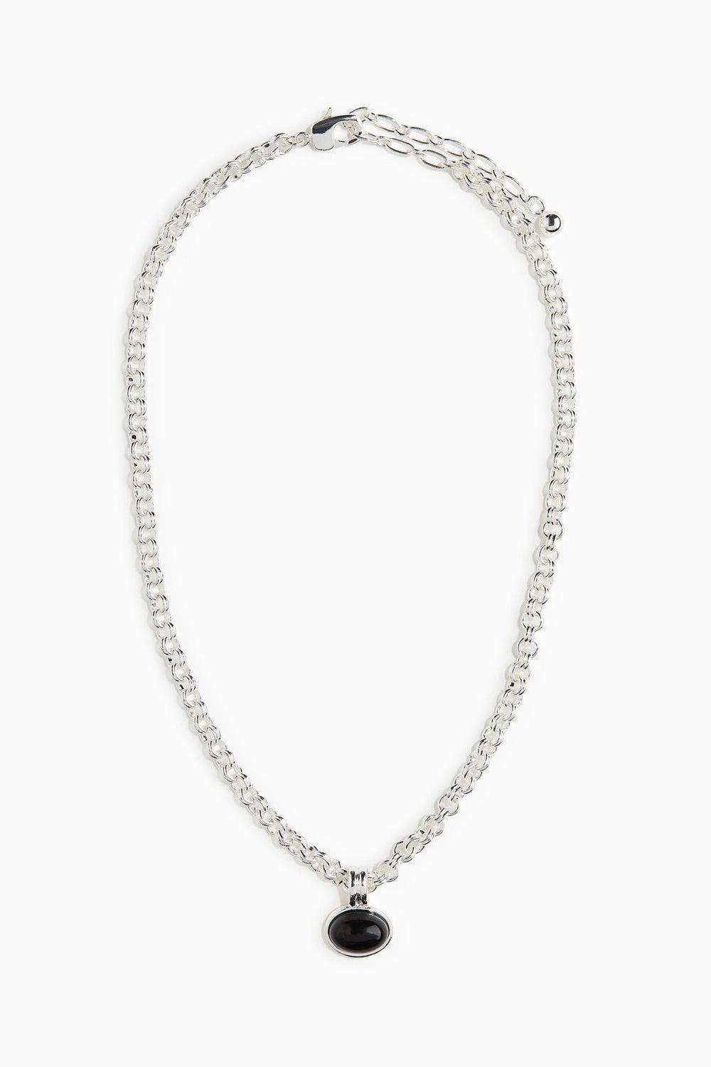 H&M Oval Glass Pendant Necklace - Timeless Elegance - Image 1