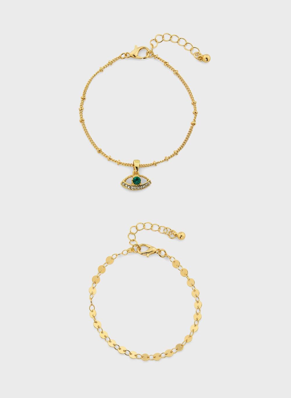 ELLA Charm Collection: 2-Pack Evil Eye Bracelet Set - Image 1