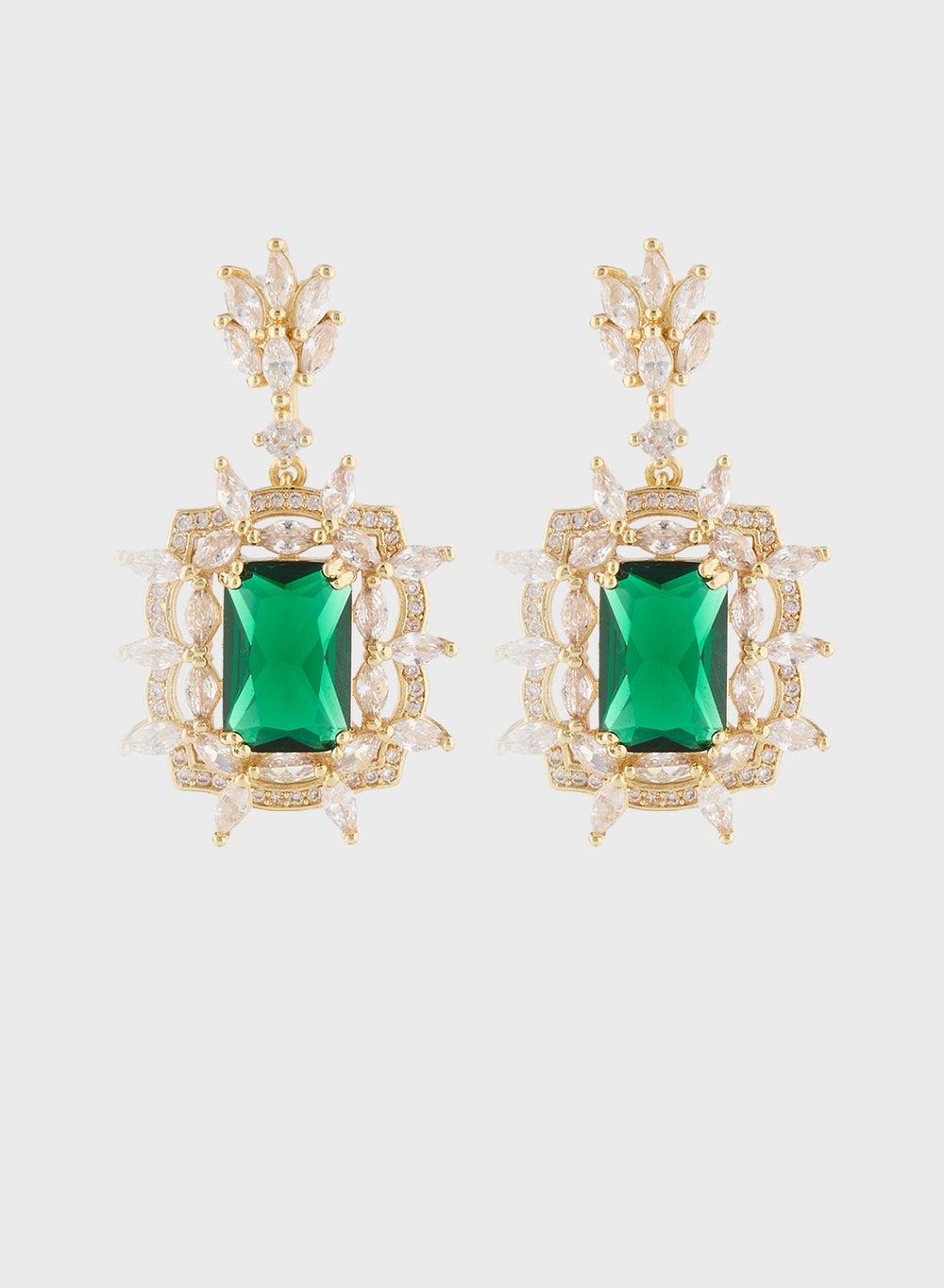 Khizana Diamante Drop Earrings – Luxe Elegance for Women - Image 1