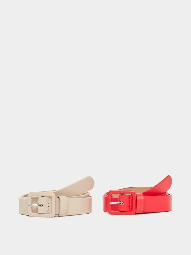 Styli Solid Tang Buckle Belt Duo - Essential Women's Accessory - Image 1