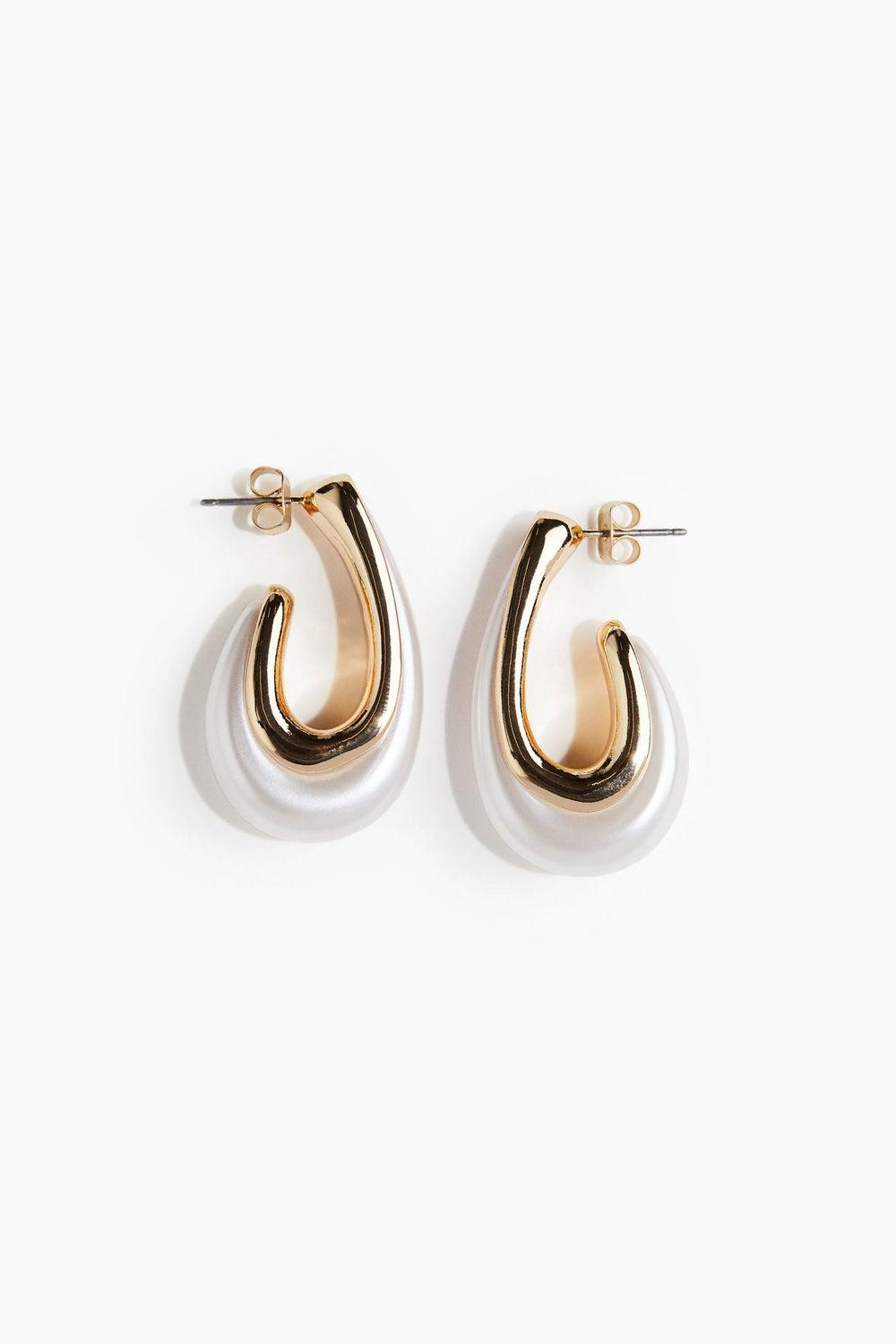 H&M Polished Dome Earrings - Chic Oversized Accessory - Image 1