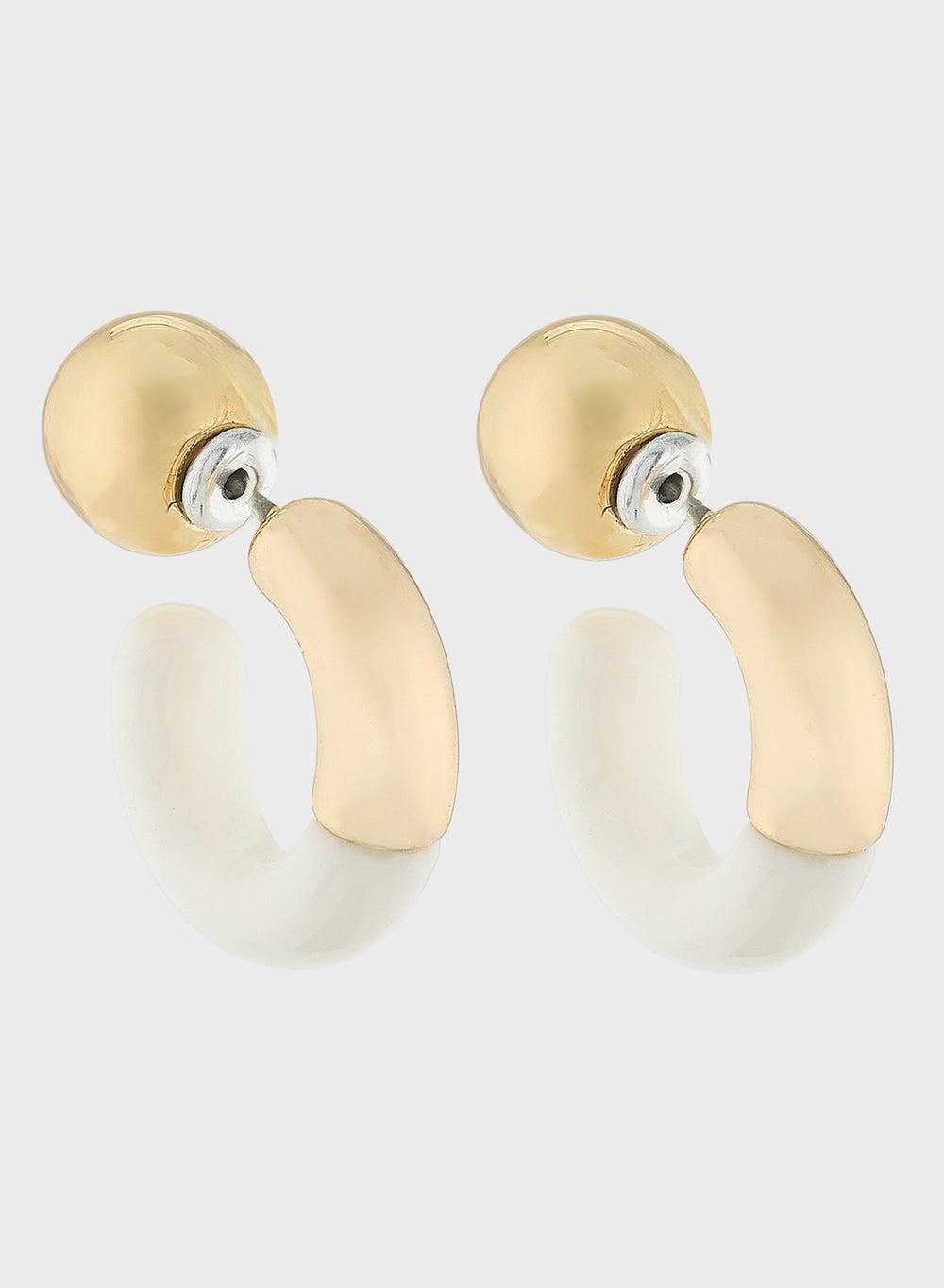 Ginger Elegance Two Tone Hoop Earrings for Women - Image 1