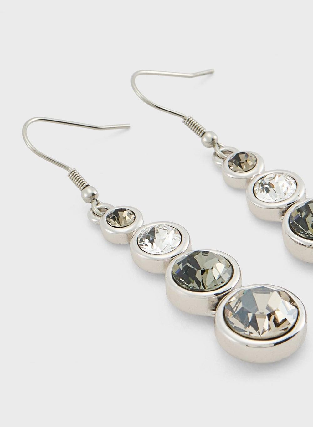 Karen Millen Elegance: Crystal Teardrop Earrings - Image 1