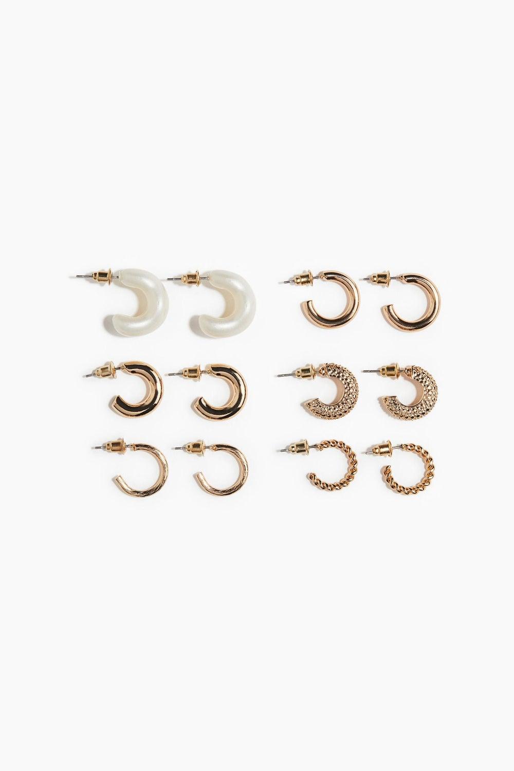 Elegant H&M Hoop Earrings Set - 6 Pairs in Diverse Styles - Image 1