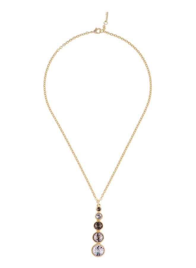 Karen Millen 14kt Gold Plated Crystal Teardrop Necklace - Image 1