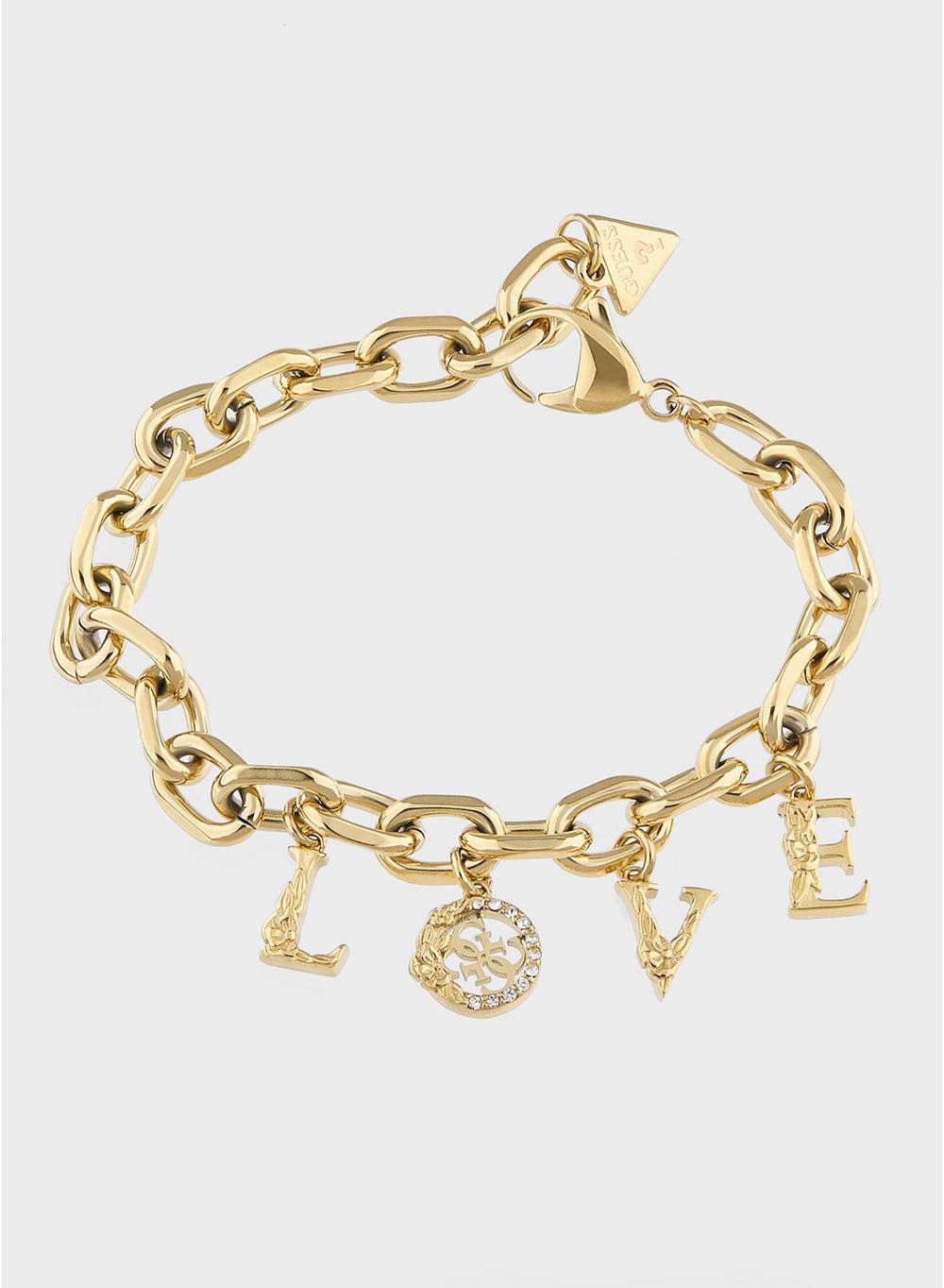 GUESS Jubb05031Jwygs Love & Flowers Gold-Tone Bracelet - Image 1