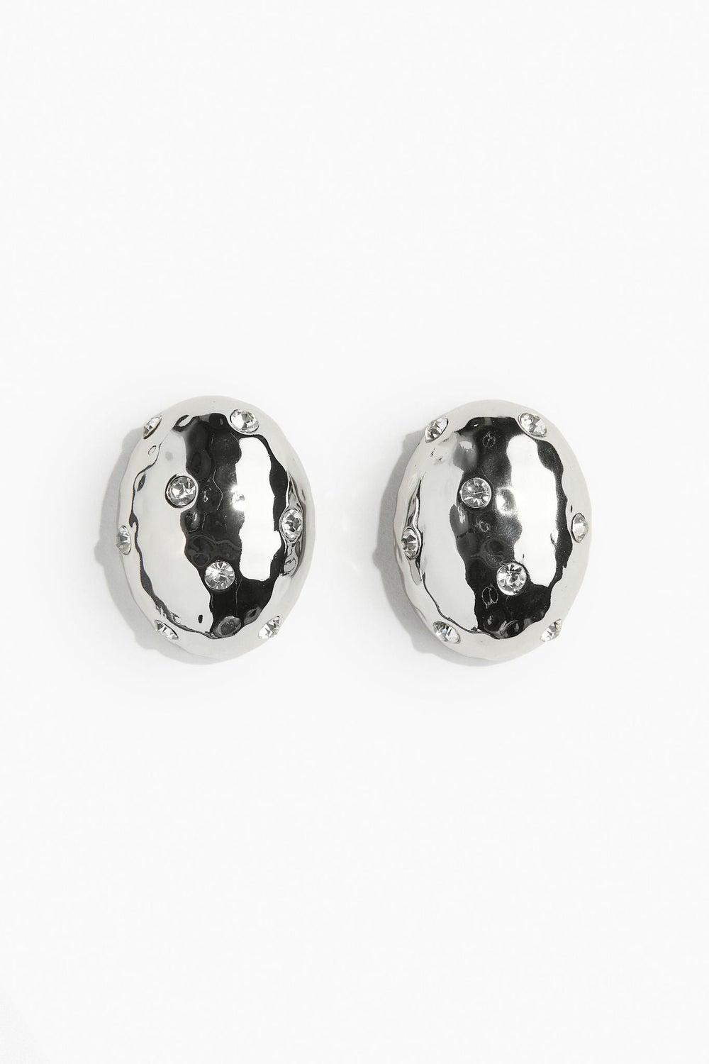 H&M Glamorous Rhinestone-Embellished Statement Earrings - Image 1