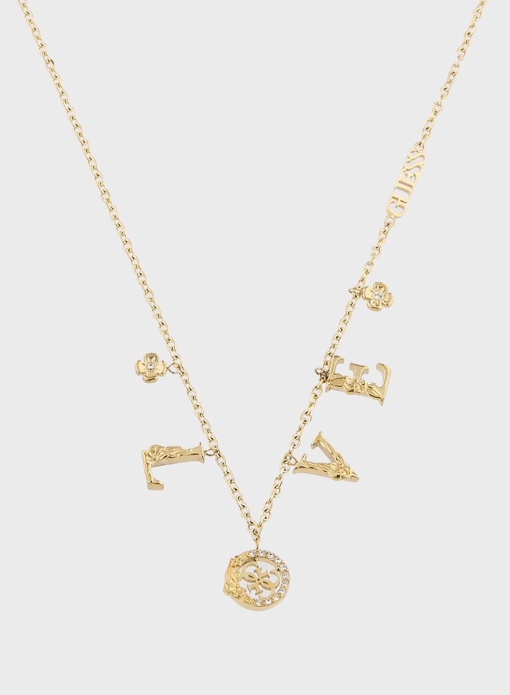 GUESS Jubn05032Jwygt/U Love&Flowers Elegant Necklace - Image 1