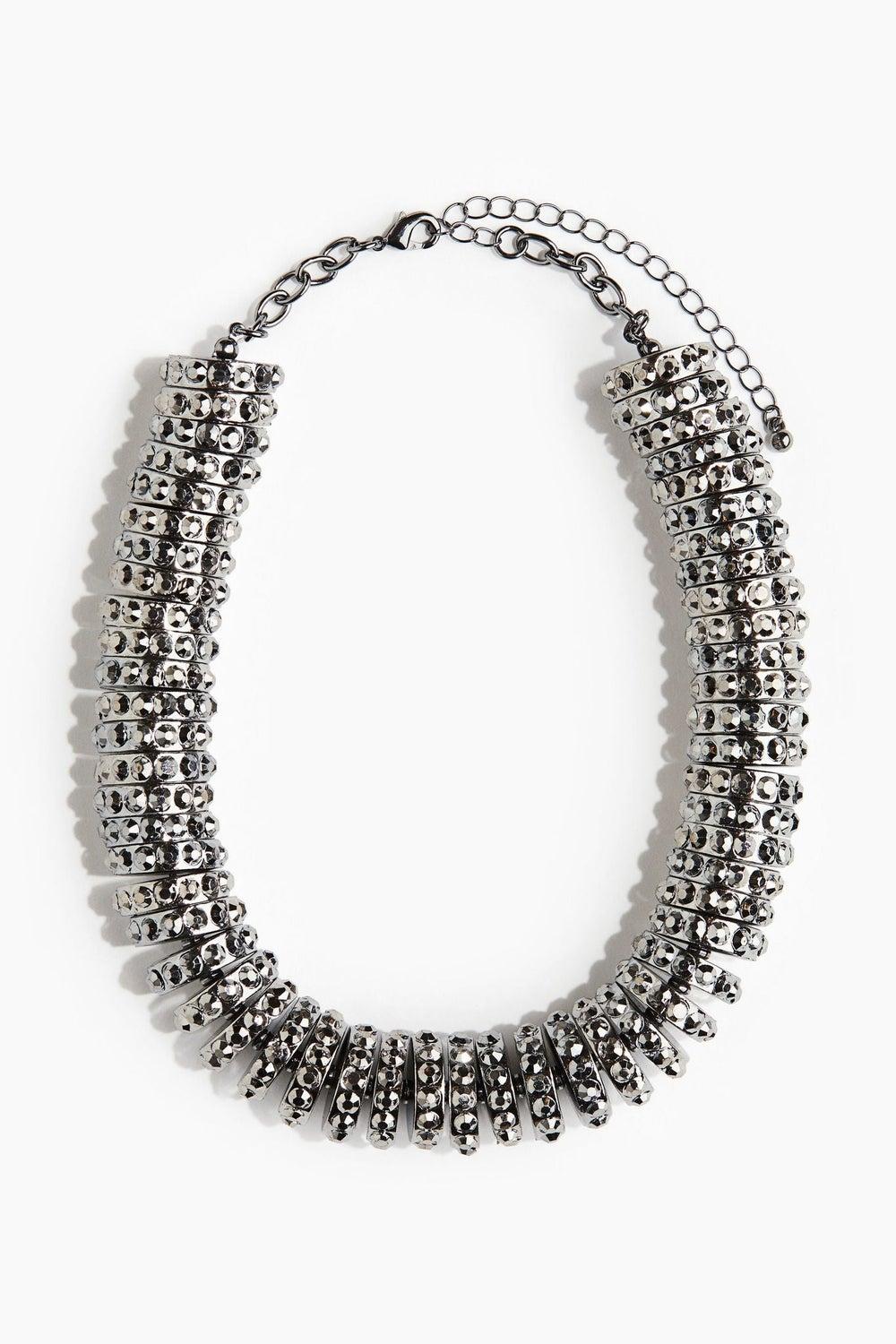 H&M Elegant Chunky Rhinestone Statement Necklace - Image 1