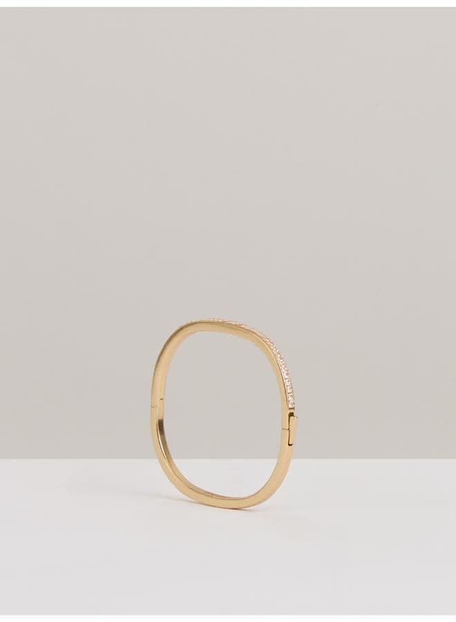 REISS Myles: Sleek Gold-Tone Crystal Cuff for Women - Image 1