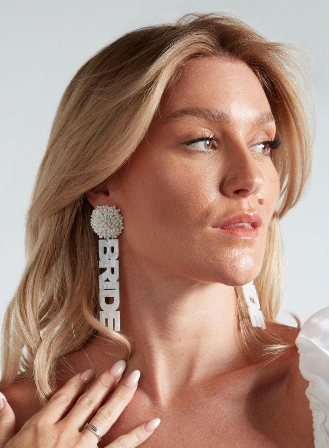 DAZED&ENGAGED Pearlescent Bride Drop Earrings - Image 1