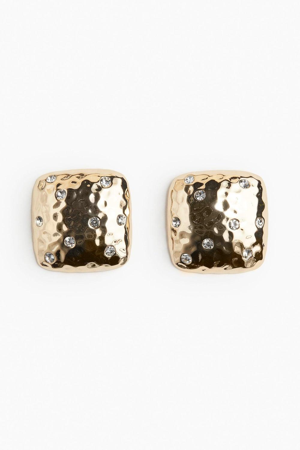 H&M Glamorous Rhinestone-Embellished Stud Earrings - Image 1
