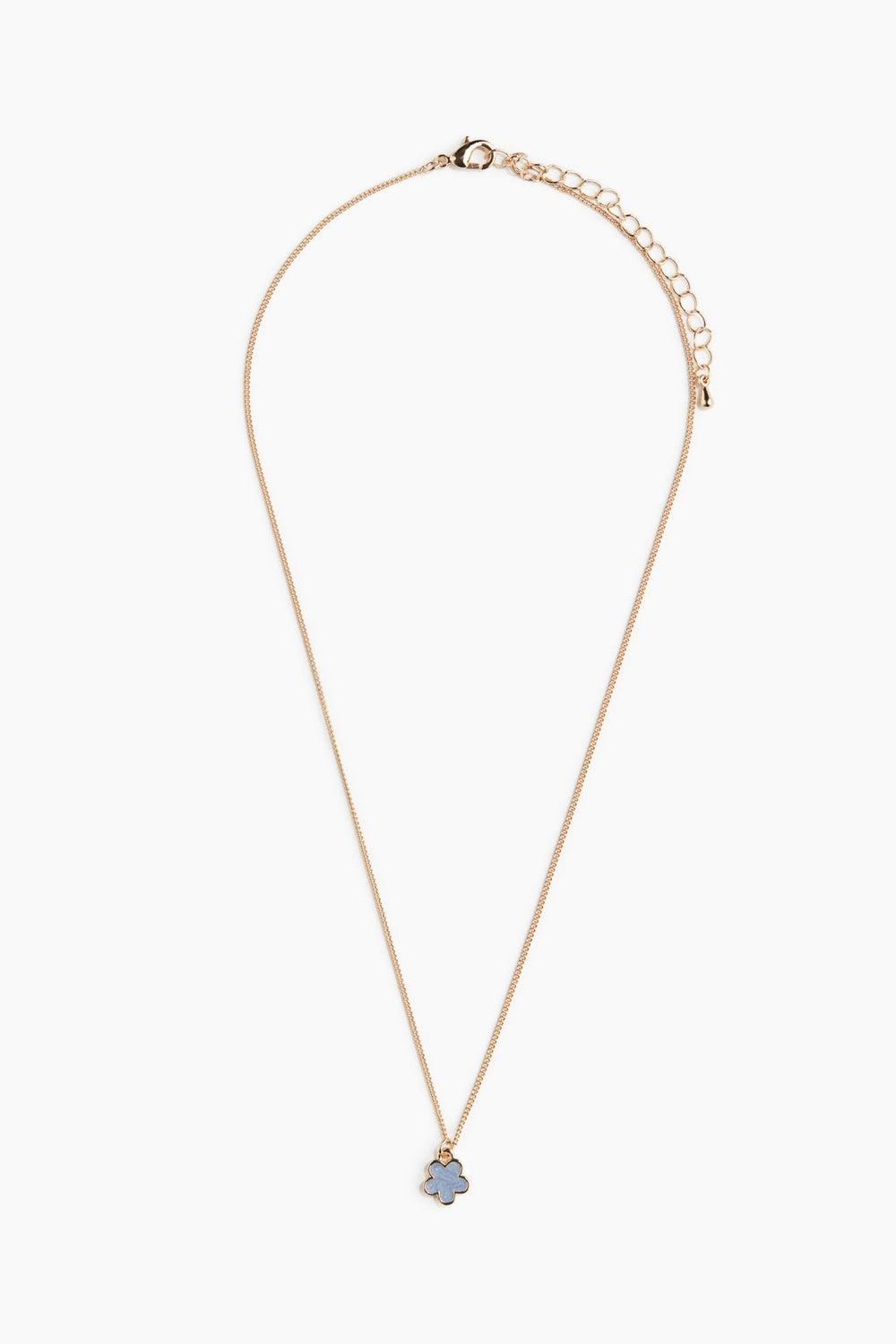 H&M Floral Elegance Pendant Necklace in Gold-Tone - Image 1