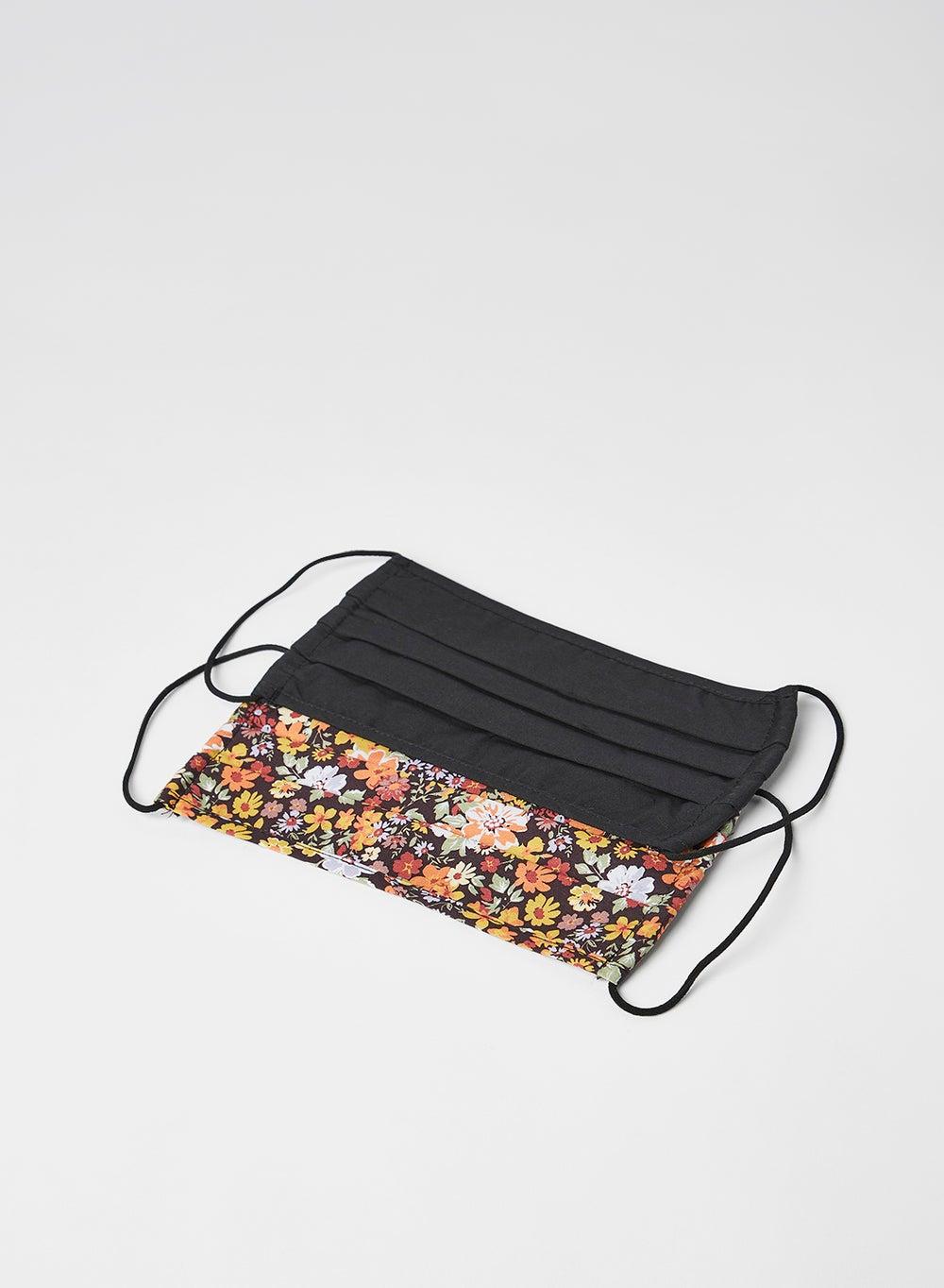 PIECES Yellow Floral Facemask Duo for Women - Image 1