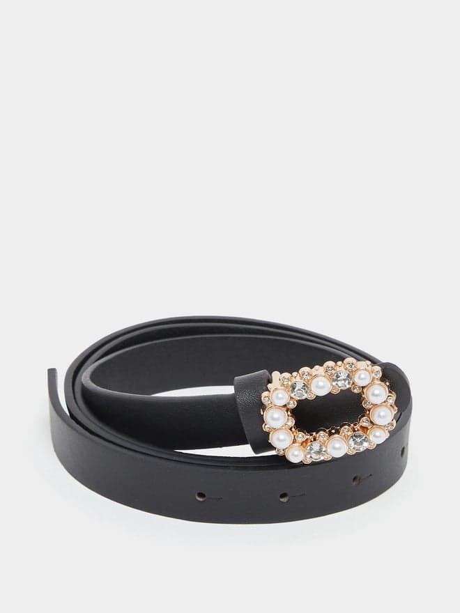 Styli Elegant Faux Pearl Buckle Belt for Women - Image 1