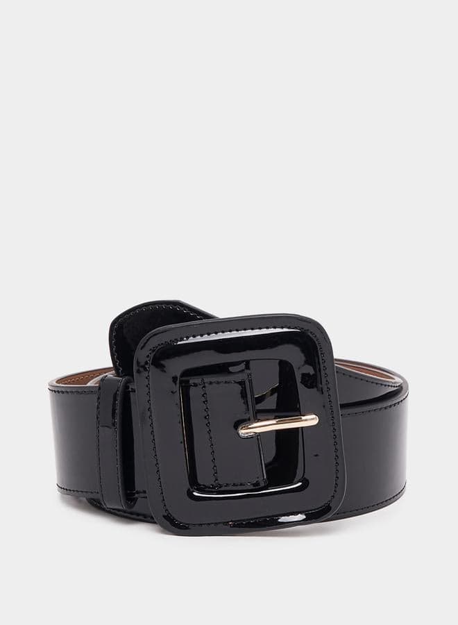Elegant Styli Square Buckle Patent Belt for Women - Image 1
