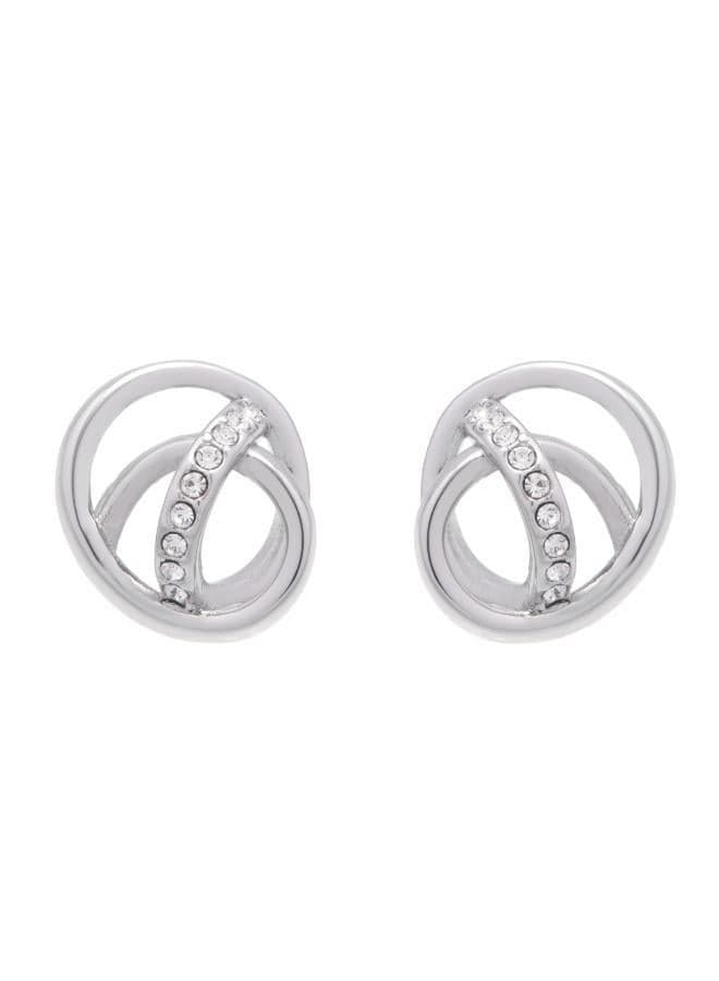 Karen Millen Crystal Ribbon Elegance Stud Earrings - Image 1
