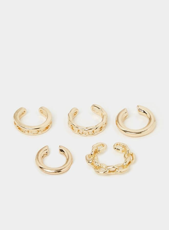 Styli Feminine Elegance - Set of 5 Chain Cuff Earrings - Image 1