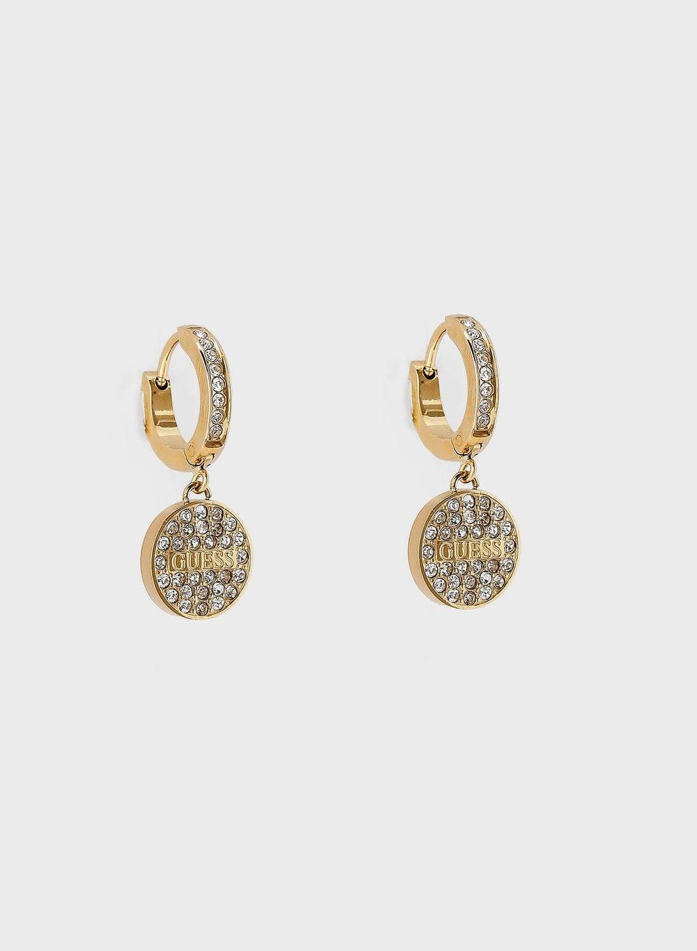 GUESS Coin Pave Hugs Earrings: Elegance Unmatched - Image 1