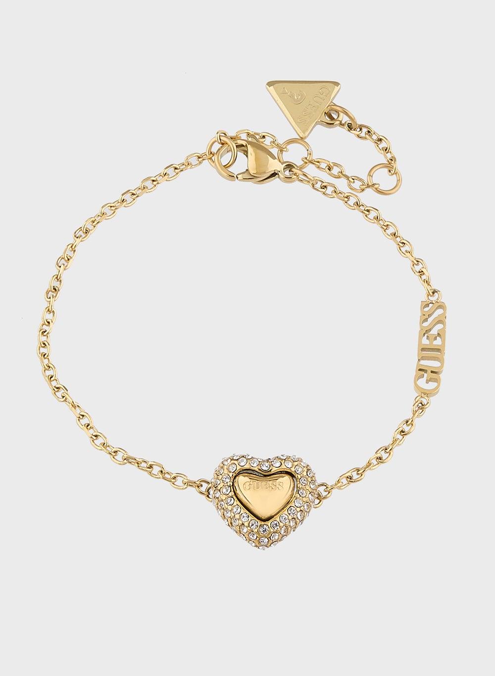 GUESS Jubb05022Jwygs 13mm Elegant Pave Heart Bracelet - Image 1