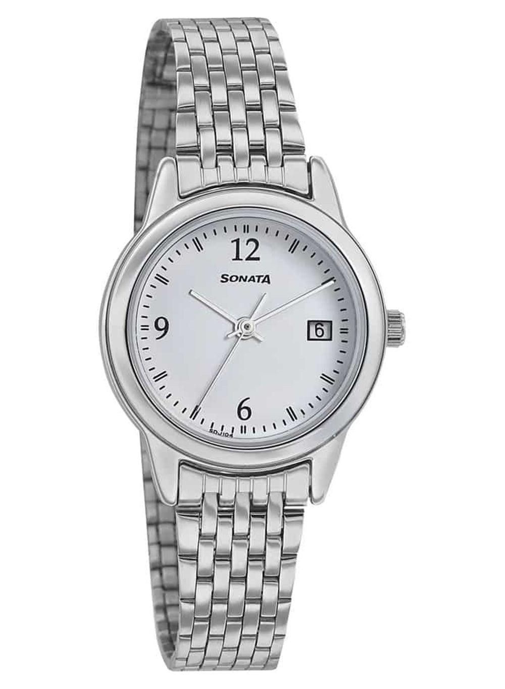 Sonata 8157SM02 Elegant Stainless Steel Women's Watch - 32mm - Image 1