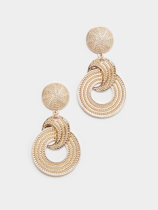Styli Textured Drop Earrings for Fashion-Forward Women - Image 1