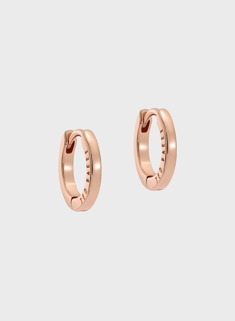 Ted Baker Elegance: Gold-Tone Logo Hoop Earrings - Image 1